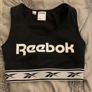 Black sports bra reebok